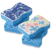 Magic Scrub Sponge Pads, CLEAN&CHEER Universal No Scratch Soft Absorbent Sponge with Tough Scrubbing Pad Heavy Duty Cleaning Sponge Assorted Color(1 Pack, 4CT.)