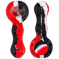 Travel Indestructible Silicone Honey Straws and Free Gift Bag(Red&Black)