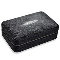 Leather Cigar Set Cigar Lighter Cigar Cutter Portable 3 Piece Set Travel Cigar Humidor 4 Sticks, Cedar Wood Lining