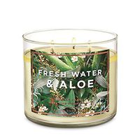 Bath & Body Works Bath and Body Works Fresh Water & Aloe 3-Wick Candle with Essential Oils 14.5 oz / 411 g