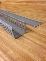 20 Pack of 2x2x78 Inch (50mmx50mmx2m) Gray Wide Finger Wiring Duct/Cable Raceway with Cover/lid