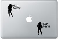 Hello Sweetie FlashDecals3105 Set Of Two (2x) , Decal , Sticker , Laptop , Ipad , Car , Truck