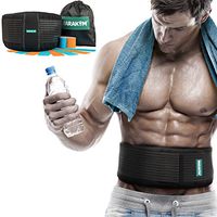 Back Brace-Lower Back Support Belt with Dual Adjustable Straps and Breathable Mesh Panels for Women and Men PLUS Kinesiology Tape and Carry Bag INCLUDED by MARAKYM(XXL)