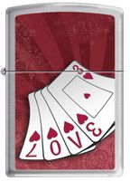 2013N ZIPPO 200 Brush Chrome-Love Cards