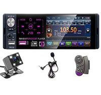 OiLiehu Single Din Car Stereo Radio, 12V 4.1" Car MP5 Player with Bluetooth Audio & Hands-Free Calling, FM AM Receiver USB/AUX-in/SD Card Port + Steering Remote Control & Backup Camera