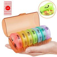 Muchengbao Weekly Pill Organizer 7 Day with 14 Compartments Pill Case 2 Times a Day Small Pill Box