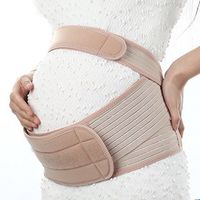 Meternity Belt, Breathable Abdominal Binder, Lower Back and Pelvic Support, Belly Band for Pregnancy, Beige, Size L