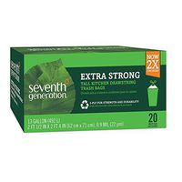 Seventh Generation Drawstring Kitchen Bags, 13 Gallon - 20 per pack -- 12 packs per case.