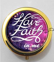 BlackKey Have Faith in Me 3-Compartment Decorative Pocket Gift Box Case Organizer for Pill, Color 2 -857