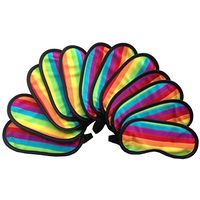 Hot Sale Rainbow Color Eyepatch Eye-shade Cotton Eye Protection Cover Sleep Mask (Rainbow-12pcs)