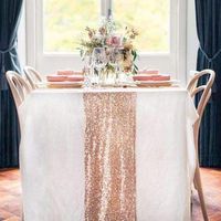 B-COOL Rose Gold Sparking Sequins Table Runner Premium Quality Table Runner for Christmas 12x72 Inch
