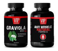 Immune System Booster Natural - GRAVIOLA - Anti Wrinkle - Grape Seed Capsules - (2 Bottles Combo)