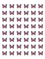 Special Pack 48 Patriotic Butterfly RED White Blue Envelope Seals Labels Stickers 1.2" Round #CUAS