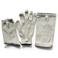 Pair of Conductive Fiber TENS/EMS Electrode Gloves & Massage Kneepads & Massage Socks With 6pcs Adapter Lead Wires For TENS/EMS Machine For Physical Therapy