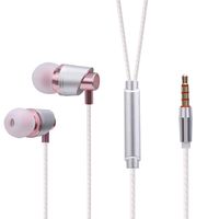 in-Ear Earbuds Wired Earphones HiFi Stereo Bass Headphones with Microphone for iPhone Samsung Mp3 Players Tablet Laptop, 3.5mm (Rose)