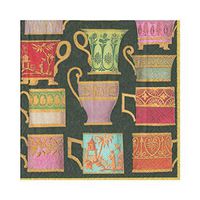Caspari Salon de Thé Paper Luncheon Napkins in Black, 20 Per Package