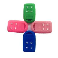 4Pcs New Peachblow Pink Blue Green Protect Silicone 4 Buttons Remote Keyless Fob Skin Key Cover Case Shell Jacket Holder Key Protector for Honda Odyssey