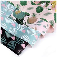 AMY 50 Sheets Tropical Plant Printing Wrapping Paper Flowers Gift Wrapping Paper Thick Waterproof Tear-Resistant DIY Material -5072cm (Color : F)