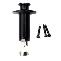 Healifty 1/4 Inch 6.35mm Acoustic Folk Guitar End Pin Jack Flush Mount Stereo/Mono Endpin Jack Socket Cylinder Output Strap Button Jack (Black)