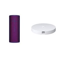 Ultimate Ears Boom 3 Portable Bluetooth Wireless Speaker (Waterproof) - Ultraviolet Purple & Logitech Ultimate Ears Power Up Charging Dock for Boom 3 Megaboom 3 Blast and Megablast