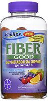 Phillips' Fiber Good Plus Metabolism Support Gummies, 72 Gummies (Pack of 2)