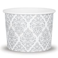 Premium 12 oz Elegant Silver Paper Ice Cream Cups For Weddings and Parties - Comes In Many Colors & Sizes! Fast Shipping - Frozen Dessert Supplies - Made in USA! 10 Count