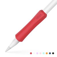 UPPERCASE NimbleGrip Premium Silicone Ergonomic Grip Holder, Compatible with Apple Pencil and Apple Pencil 2 (1 Pack, Red)