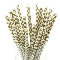 Homeford Firefly Imports Car Checkered Racing Paper Straws, 7-3/4-Inch, 25-Pack, Willow