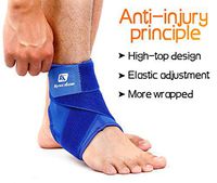 Kybcilor Ankle Brace, Adjustable Compression Ankle Sleeve for The Plantar Fasciitis, Achilles Tendon, Slight Sprain, Exercise (Blue, S)