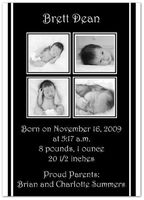 2 + 2 on Black & White Birth Announcements - Set of 20