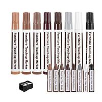 Furniture Repair Kit Wood Markers - Set of 17 Markers and Wax Sticks with Sharpener - for Stains, Scratches, Floors, Tables, Desks, Carpenters, Bedposts, Touch-Ups, Cover-Ups, Molding Repair