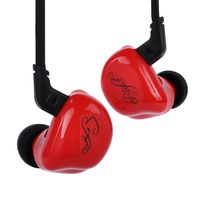 KZ ZSR Triple Driver in Ear Headphones, Bass IEM in Ear Monitors with 1DD 2BA Driver Noise Isolating Earphone with 0.75mm 2 Pins Cable (Red Without Mic)