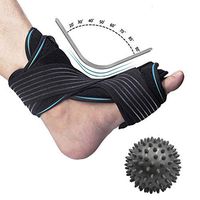 Plantar Fasciitis Night Splint, Adjustable Plantar Fasciitis Arch Support Brace with Massage Ball, Orthosis Drop Foot Brace Elastic Night Splint for Achilles Tendonitis, Arthritis, Pain Relief
