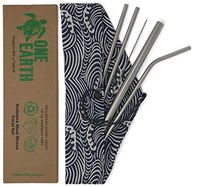 One Earth Global Reusable Straws Stainless Steel - Premium Quality Metal Reusable Straws Travel Set