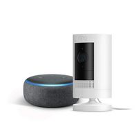 All-new Ring Stick Up Cam Plug-In with Echo Dot (Charcoal)