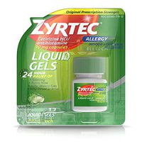 Zyrtec 24 HR Indoor & Outdoor Allergy Liquid Gels Capsules, Cetirizine HCI Antihistamine, 12 ct