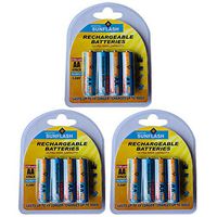(12pk) Digital Sunflash Rechargeable AAA NiMH Batteries 1000 mAh 1.24V, 4ct x 3