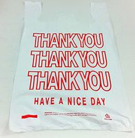 Pactogo Extra Large T-Shirt Thank You Bags 15" x 7" x 26" - Heavy Duty HDPE Plastic (Case of 500)