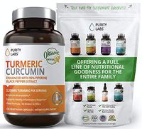 Organic Turmeric Curcumin 2,250MG. Highest Quality and Potency Available. Joint Pain and Arthritis Relief Supplement with 95% Standardized Curcuminoids and Black Pepper Bioperine for Best Absorption