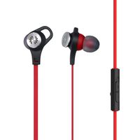 Phiaton C530S In Ear Stereo Earbuds Headphones Wired Earphones with Microphone and Controller, Extra Bass, Red