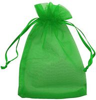 Allgala 100 Count Orangza Gift Party Favor Bags with Drawstring-8x12 Inch-Green-PF53407