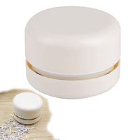 Peerylee Mini Desktop Vacuum Cleaner - Portable Handheld Corner Desk Table Keyboard Computer Laptop Dust Crumb Vac Sweeper Hoover Duster Catcher Collector Remover Buster Cleaning Assistance (White)
