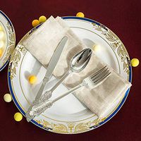 Tableclothsfactory 72 PCS Metallic Silver Baroque Disposable Plastic Cutlery Set for Wedding Party Banquet Events Candy Buffet