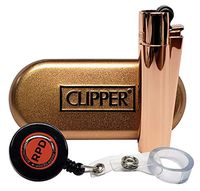 Clipper Metal Cigarette Lighter"Rose Gold" Collection with RPD Lighter Lasso (Shiny)