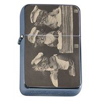 Perfection In Style Silver Flip Top Oil Lighter Vintage Cat Design 017