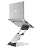 Nulaxy Laptop Stand, Ergonomic Sit to Stand Laptop Holder Convertor, Adjustable Height from 2.1" to 21", Supports up to 22lbs, Compatible with MacBook, All Laptops Tablets 10-17" - Silver