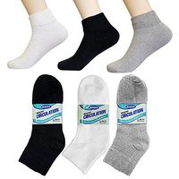 6 Pair Diabetic Ankle Circulatory Socks Health Support Mens Loose Fit Size 9-11