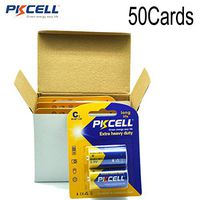 Pkcell R14P Heavy Duty Batteries, Size C, 50 Cards(100pc)