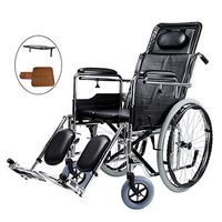 Bedside Commode Toilet Chair, Wheelchairs High Back Reclining Wheelchair, Folding Bathroom Shower Chair, for Adults, Handicap, Elderly