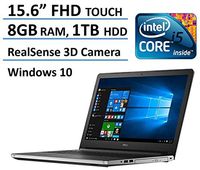 2016 Dell Inspiron 15 5000 FHD Touchscreen Flagship Laptop, RealSense 3D Camera, Intel Core i5-6200U, Full HD 1920 x 1080 Touch Display, 8GB Ram, 1TB HDD, DVD, Backlit Keyboard, Windows 10